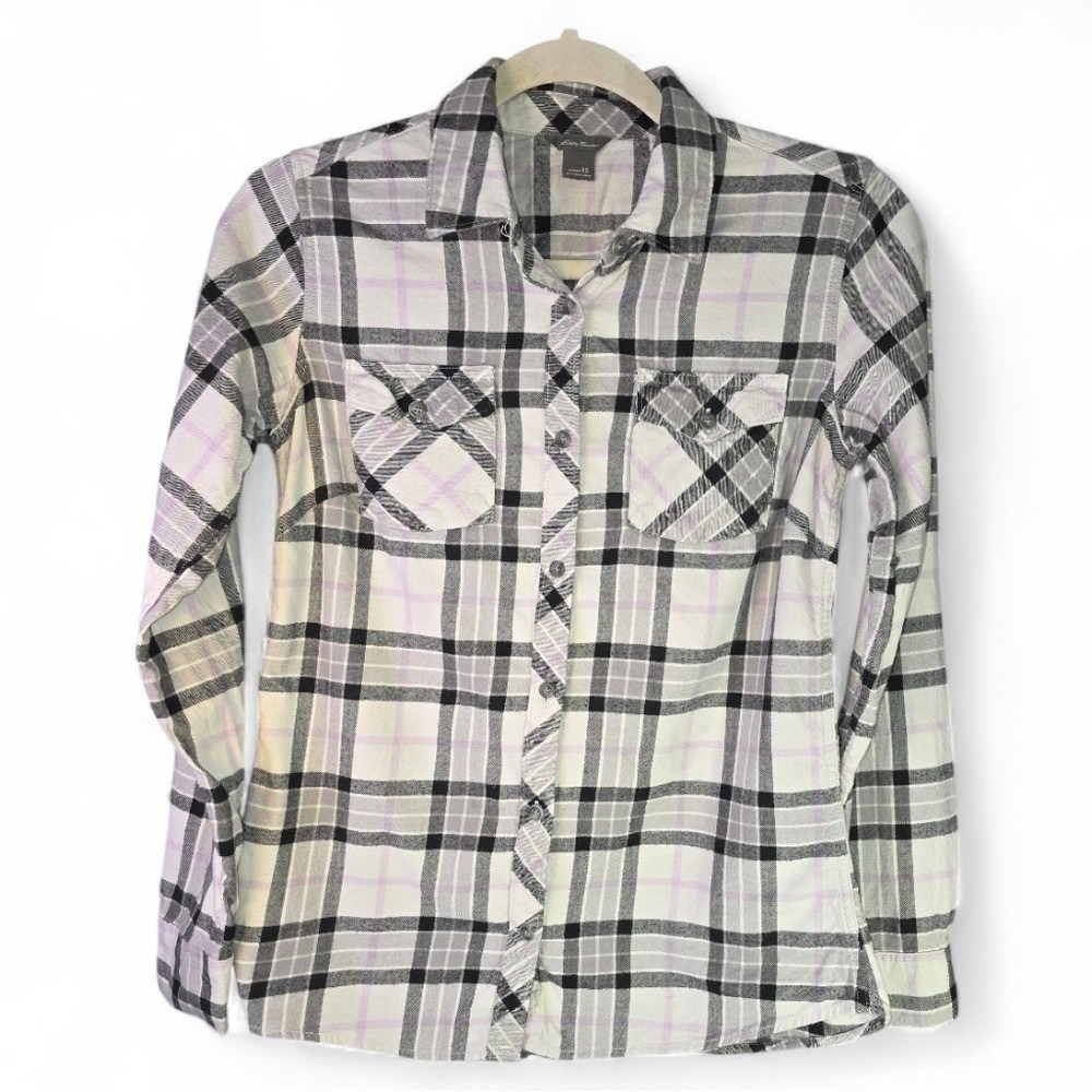 Eddie Bauer Women's XS Plaid Flannel Button Down Extra Soft Western Gorpcore
